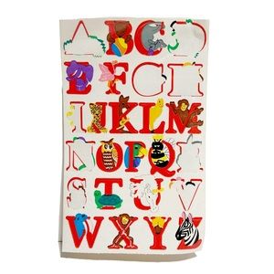 Vintage 1990s Sandylion Sticker Designs Alphabet Animal Letter Sticker Sheet Fun